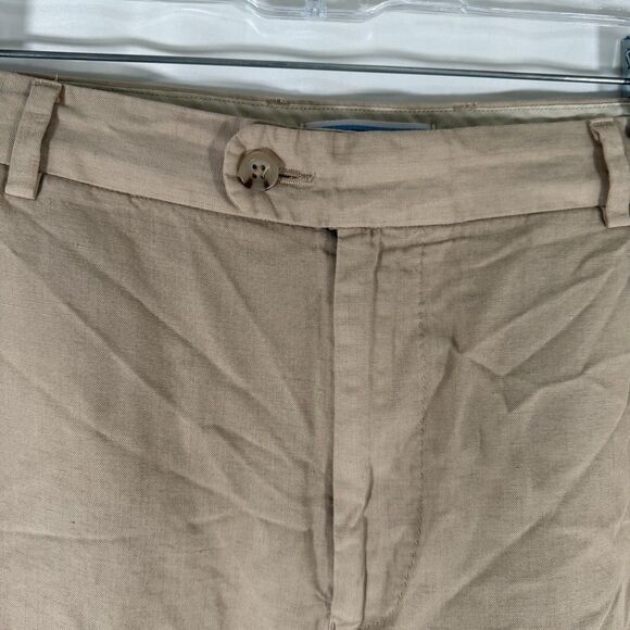 Peter Millar Silk Linen Blend Shorts Men's 38 Khaki Chino Pockets 8.5" Inseam - Picture 3 of 10